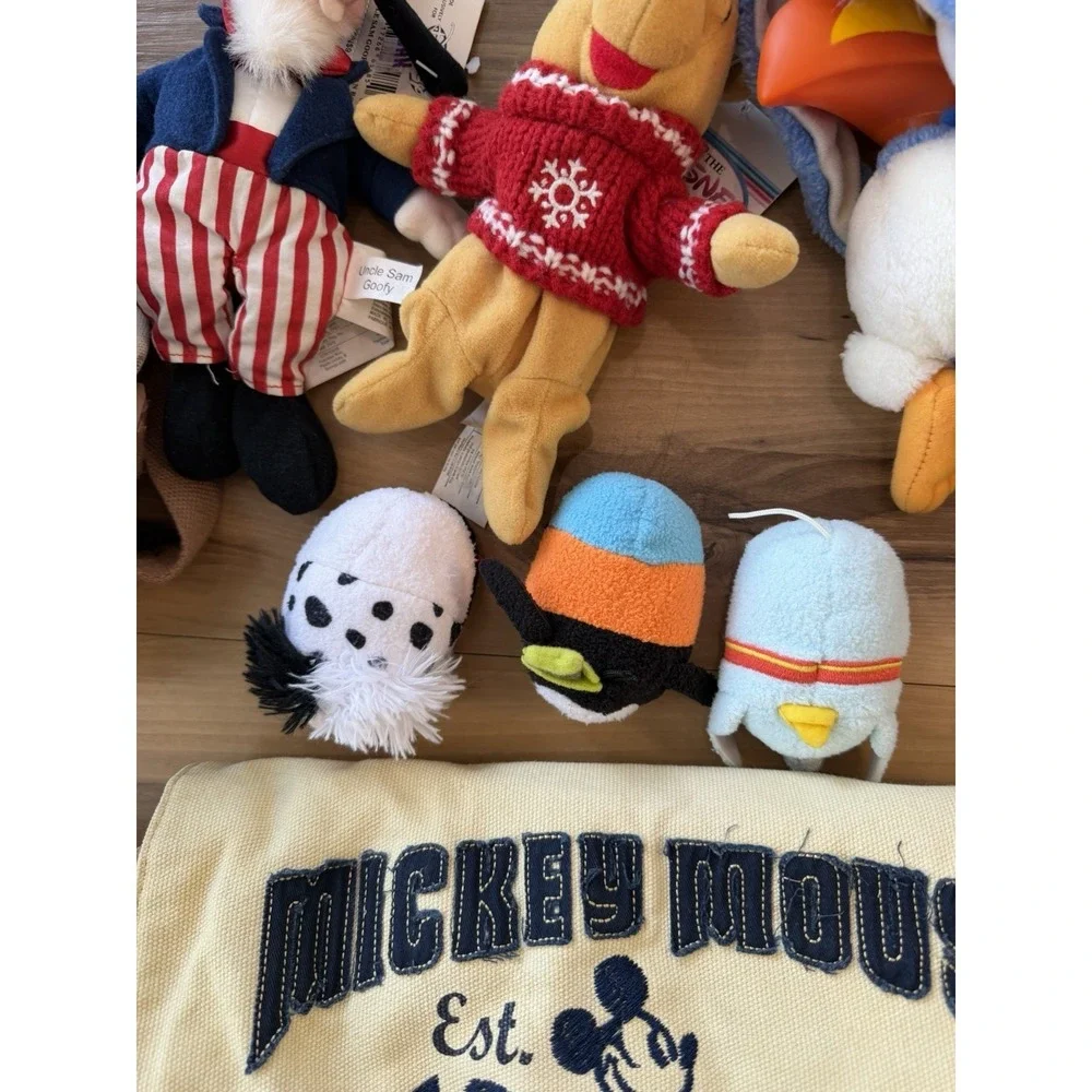 Vintage Disney Bag Plush Lot Mickey Messenger Backpack Goofy Parks Y2K - Picture 7 of 16